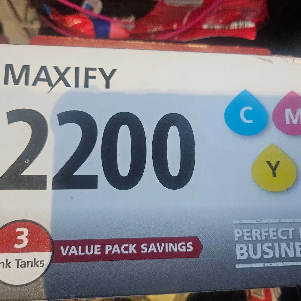 Sealed In Genuine Canon Maxify 2200 C, M, Y 3 Pack